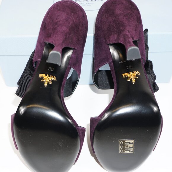 Prada Women's Purple Bowtie Sandals Pumps Heels Shoes 39 (US 9) - Picture 7 of 7